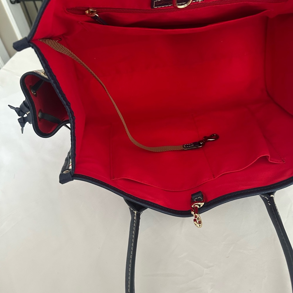 Dooney & Bourke Navy and Multicolor Striped Tote - Picture 4 of 9